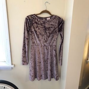 Purple Crushed Velvet Dress